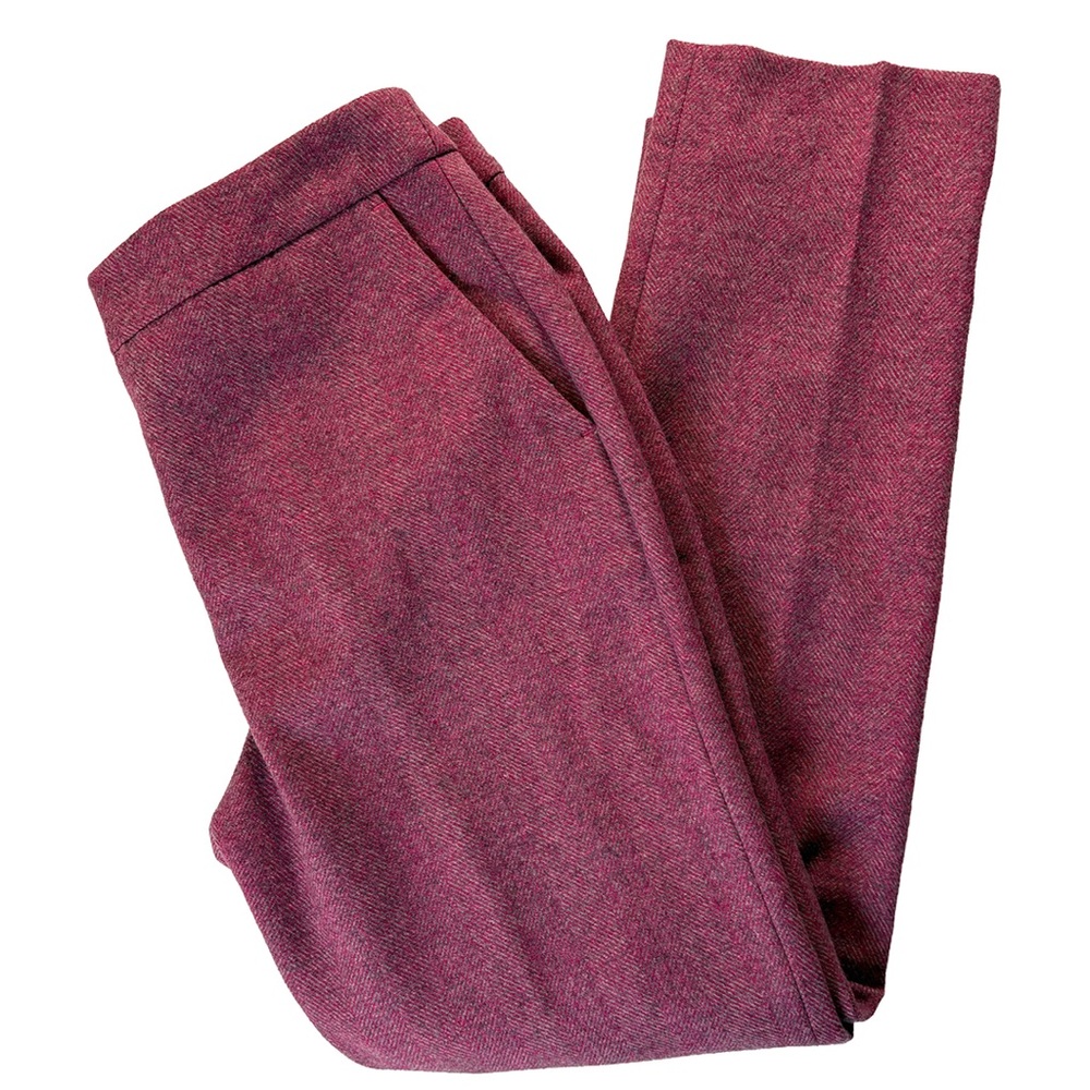 Boden British Tweed Wool Pants | Pink Herringbone | US 6R